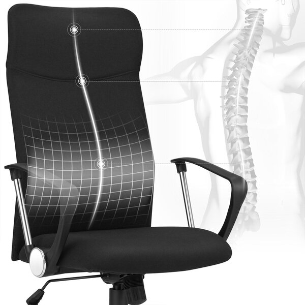 Uredska stolica, Ergonomska okretna stolica, 63 x (110-120) x 63 cm, crna