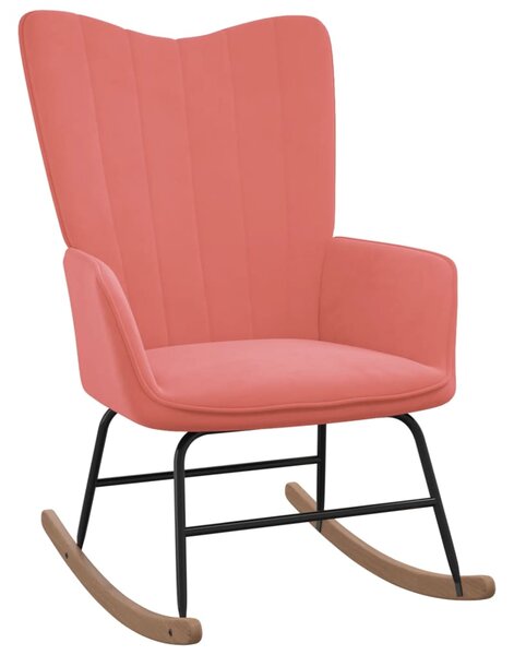 VidaXL Stolica za ljuljanje ružičasta baršunasta
