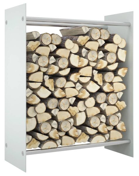 VidaXL Stalak za drva za ogrjev bijeli 80 x 35 x 100 cm kaljeno staklo