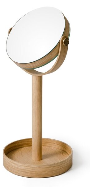 Kozmetičko povećavajuće ogledalo s okvirom od masivnog drveta ø 19,5 cm Magnify – Wireworks
