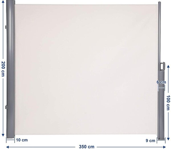 Bočna tenda, produljiva tenda, 200 x 350 cm, bež | SONGMICS