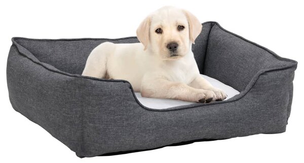 VidaXL Krevet za pse sivo-bijeli 85,5x70x23 cm fllis s izgledom platna