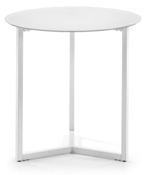 Bijeli stolić Kave Home Marae, ⌀ 50 cm