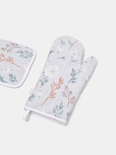 Sinsay - Kuhinjska rukavica i podmetač s cvjetovima 2 pack