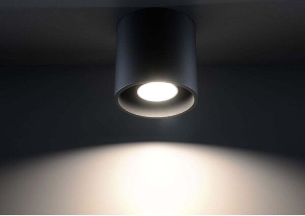 Crna stropna lampa Sollux Roda