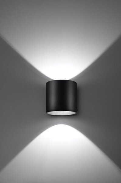 Crna zidna lampa Sollux Roda