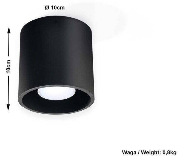 Crna stropna lampa Sollux Roda
