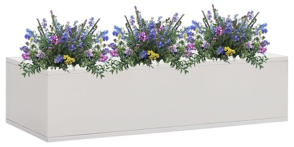 VidaXL Uredska posuda za cvijeće svjetlosiva 90 x 40 x 23 cm čelična