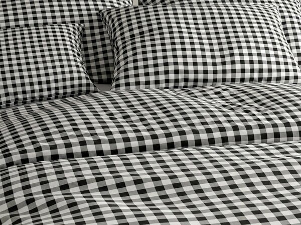 Pamučna posteljina NORDIC CHECK tamno siva Dimenzije posteljine: 70 x 90 cm | 140 x 200 cm