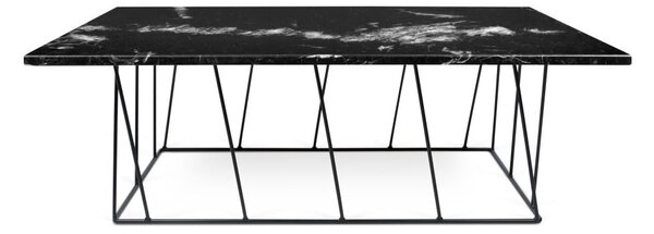 Stolić za kavu od crnog mramora s crnim nogama TemaHome Helix, 75 x 120 cm