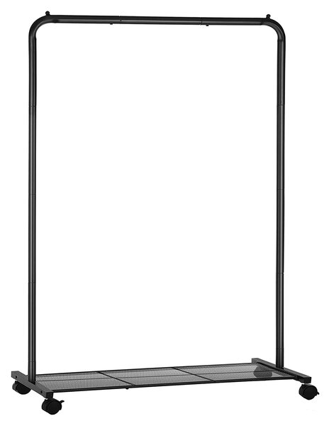 Metalni stalak za odjeću s kotačima, 92,5 x 158 x 40,5 cm, crni