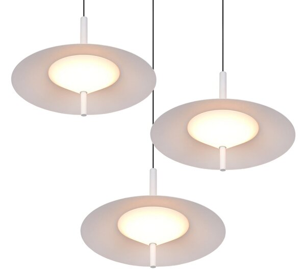 Trio Lighting Amalo LED viseća lampa, mat bijela, Ø 67 cm, metal, CCT 3-svjetla, prigušiva, Bijela, Dnevni boravak/blagovaonica, Metal