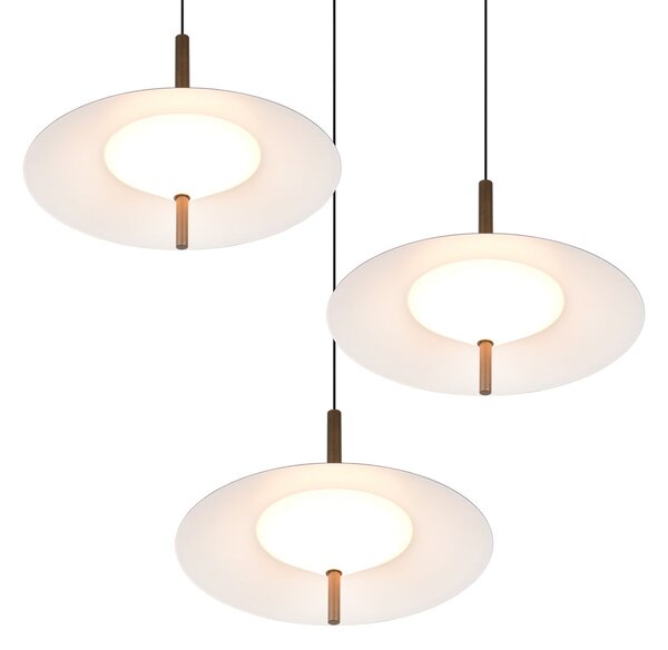 Trio Lighting LED viseća svjetiljka Amalo, platinaste boje, Ø 67 cm, metal, CCT, 3 svjetla, prigušiva, Metalik, Dnevni boravak/blagovaonica, Metal