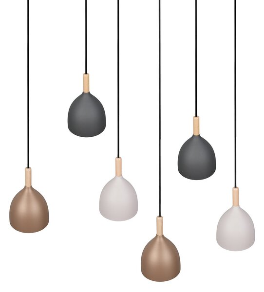 Trio Lighting Jerano viseća lampa, duljina 104 cm, višebojna, metal, za 6 svjetiljki, prigušiva, Višebojno, Dnevni boravak/blagovaonica, Metal