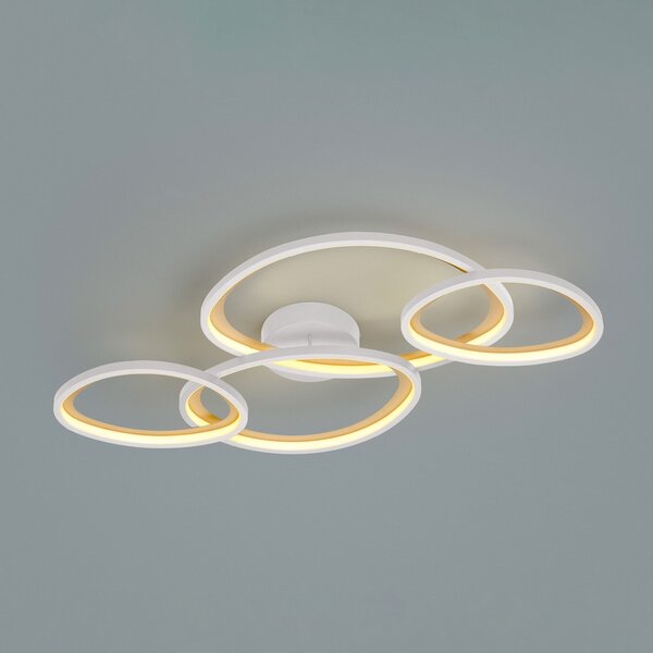 Trio Lighting Sivo LED stropno svjetlo, duljina 103 cm, mat bijela, metal, CC, prigušiva, Bijela, Dnevni boravak/blagovaonica, Metal