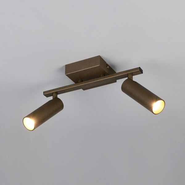 Trio Lighting Stropna svjetiljka Dara, duljina 28 cm, platinaste boje, metal, s dvije, Metalik, Dnevni boravak/blagovaonica, Metal