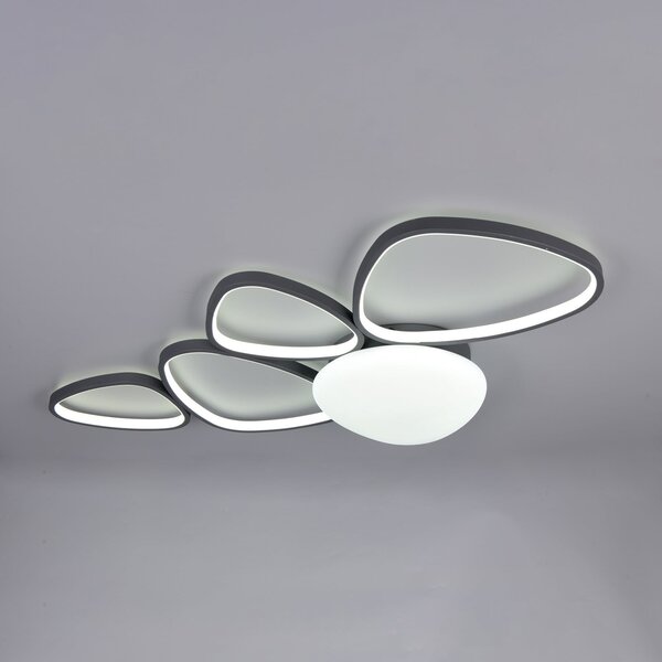 Trio Lighting LED stropna svjetiljka Amelio, crna, 102 cm, CCT, daljinski upravljač, prigušiva, Bijela, Dnevni boravak/blagovaonica, Plastika
