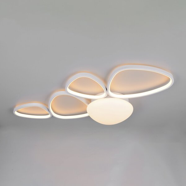 Trio Lighting Amelio LED stropna svjetiljka, bijela, 102 cm, CCT, daljinski upravljač, prigušiva, Bijela, Dnevni boravak/blagovaonica, Plastika
