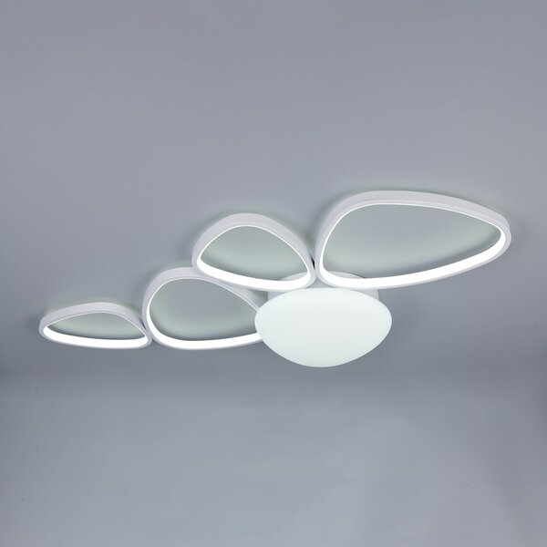 Trio Lighting Amelio LED stropna svjetiljka, bijela, 102 cm, CCT, daljinski upravljač, prigušiva, Bijela, Dnevni boravak/blagovaonica, Plastika