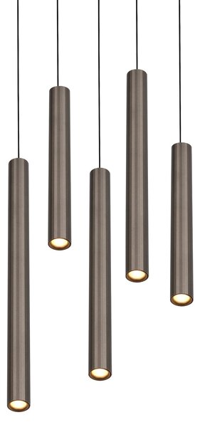 Trio Lighting Arimato LED viseća lampa, Ø 35 cm, platinaste boje, metal, CCT, Metalik, Dnevni boravak/blagovaonica, Metal