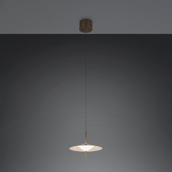 Trio Lighting LED viseća svjetiljka Amalo, platinaste boje, Ø 30 cm, metal, CCT, prigušiva, Metalik, Dnevni boravak/blagovaonica, Metal