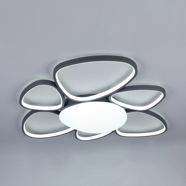 Trio Lighting Amelio LED stropna svjetiljka, crna, 85 cm, CCT, daljinski upravljač, prigušiva, Bijela, Dnevni boravak/blagovaonica, Plastika