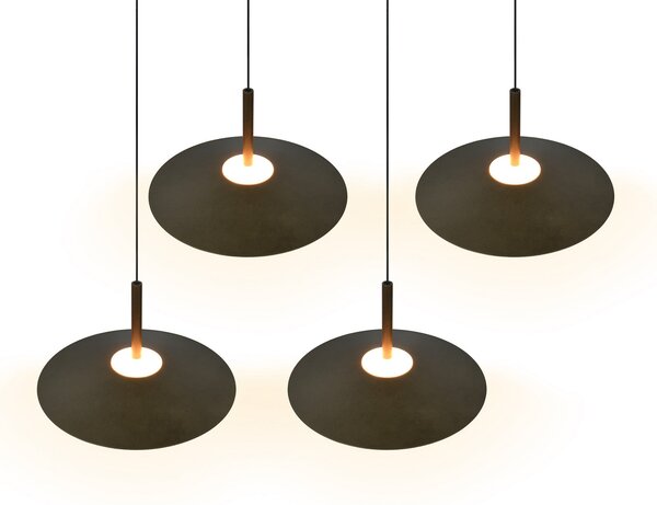 Trio Lighting LED viseća svjetiljka Amalo, platinaste boje, duljina 146 cm, CCT, 4 svjetla, prigušiva, Metalik, Dnevni boravak/blagovaonica, Metal
