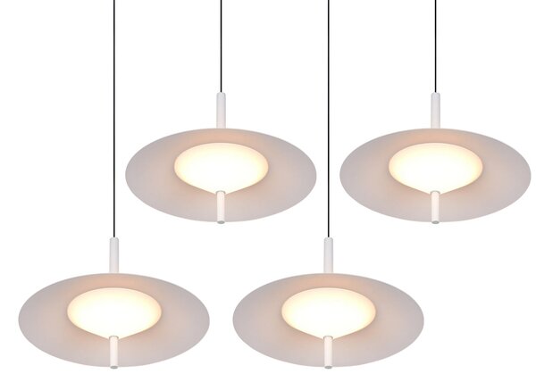 Trio Lighting LED viseća svjetiljka Amalo, mat bijela, duljina 146 cm, CCT, 4 svjetla, prigušiva, Bijela, Dnevni boravak/blagovaonica, Metal