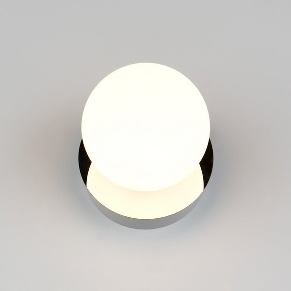 Trio Lighting Zidna svjetiljka Alfio, Ø 11 cm, kromirana, metal/staklo, IP44, Krom, kupaonica, Metal