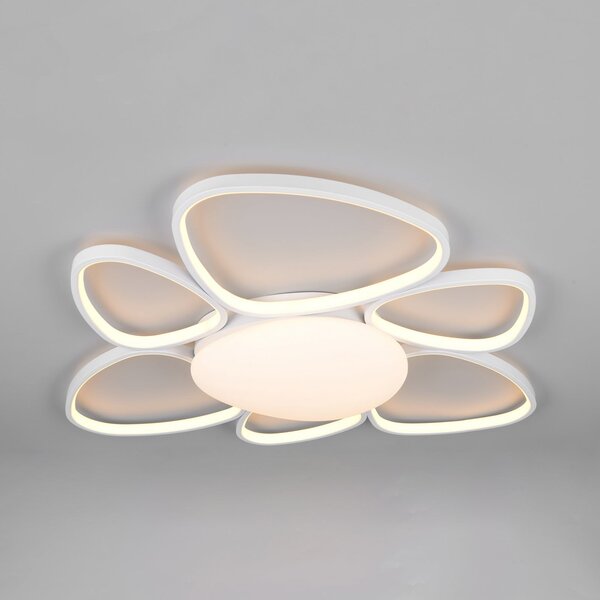 Trio Lighting Amelio LED stropna svjetiljka, bijela, 85 cm, CCT, daljinski upravljač, prigušiva, Bijela, Dnevni boravak/blagovaonica, Plastika