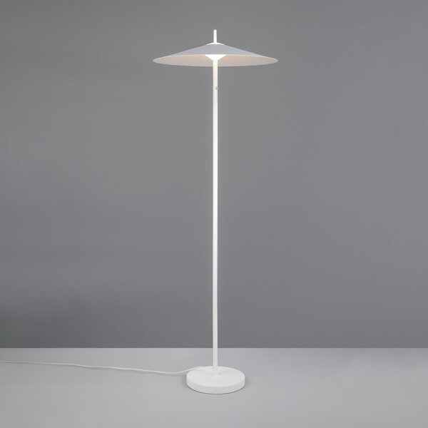 Trio Lighting Amalo LED podna lampa, mat bijela, visina 145 cm, metal, CCT, prigušiva, Bijela, Dnevni boravak/blagovaonica, Metal