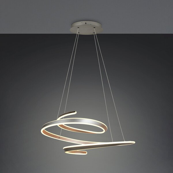 Trio Lighting Arlington LED viseća svjetiljka, mat nikl, duljina 80 cm, metal, CCT, prigušiva, Metalik, Dnevni boravak/blagovaonica, Metal
