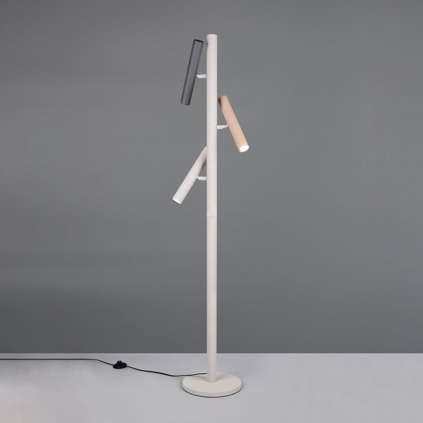 Trio Lighting Terloa podna lampa, višebojna, visina 143 cm, metal, s tri sjenila, Dnevni boravak/blagovaonica, Metal