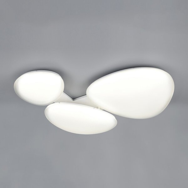 Trio Lighting LED stropna svjetiljka Ozera, duljina 95 cm, bijela, plastika, CCT, 3 žarulje, prigušiva, Bijela, Dnevni boravak/blagovaonica, Plastika