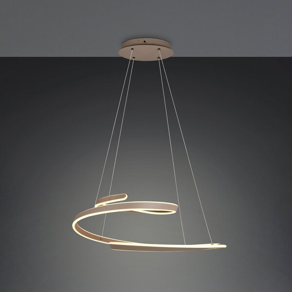 Trio Lighting Arlington LED viseća lampa, bež, duljina 80 cm, metal, CCT, prigušiva, Bež, Dnevni boravak/blagovaonica, Metal