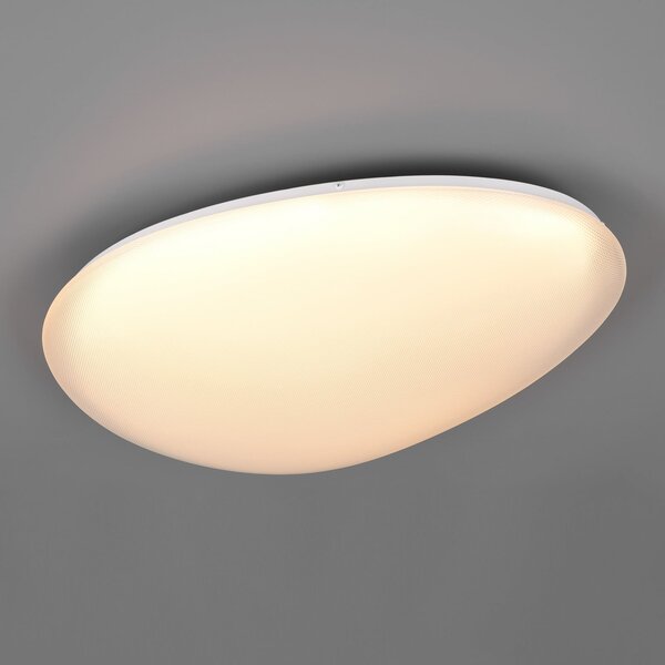 Trio Lighting LED stropna svjetiljka Ozera, duljina 55 cm, bijela, plastika, CCT, prigušiva, Bijela, Dnevni boravak/blagovaonica, Plastika