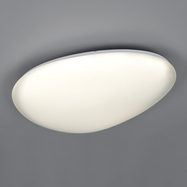Trio Lighting LED stropna svjetiljka Ozera, duljina 55 cm, bijela, plastika, CCT, prigušiva, Bijela, Dnevni boravak/blagovaonica, Plastika