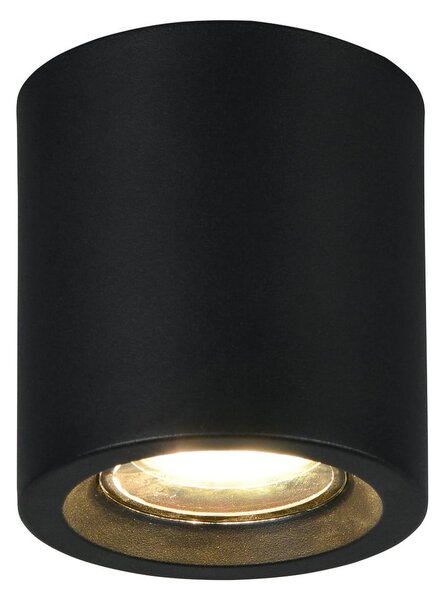 Trio Lighting Stropna svjetiljka Biscotto, mat crna, Ø 9,5 cm, metal, IP44, Crno, Dnevni boravak/blagovaonica, Metal