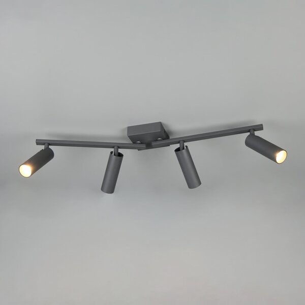 Trio Lighting Stropna svjetiljka Dara, duljina 66 cm, antracit, metal, s četiri kraka, Crno, Dnevni boravak/blagovaonica, Metal