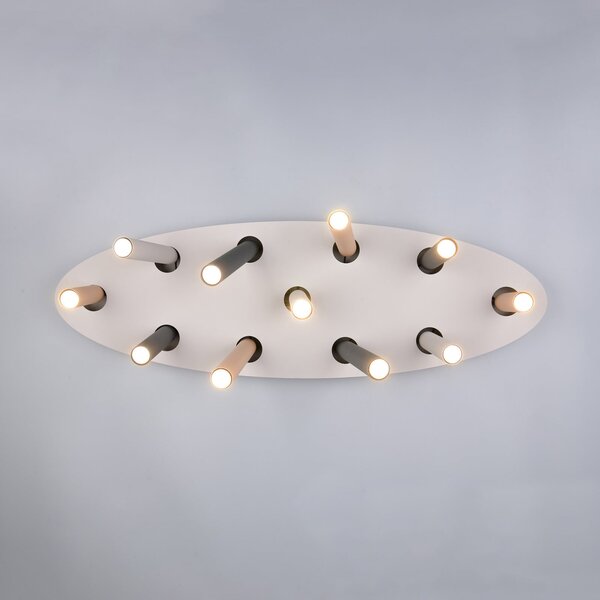 Trio Lighting Terloa stropna lampa, višebojna, duljina 110 cm, metal, 11-svjetiljkasta, Višebojno, Dnevni boravak/blagovaonica, Metal