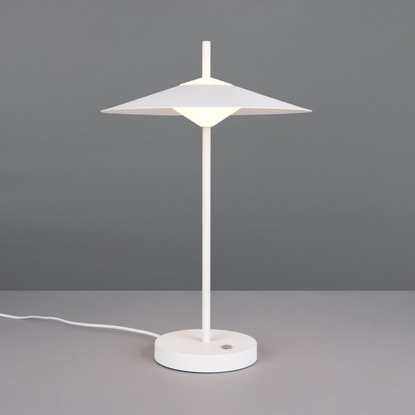 Trio Lighting Amalo LED stolna lampa, mat bijela, visina 46 cm, metal, CCT, prigušiva, Bijela, Dnevni boravak/blagovaonica, Metal