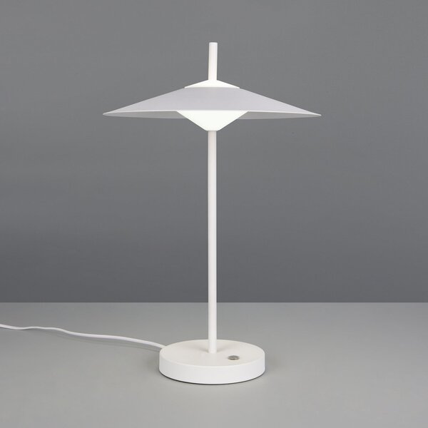 Trio Lighting Amalo LED stolna lampa, mat bijela, visina 46 cm, metal, CCT, prigušiva, Bijela, Dnevni boravak/blagovaonica, Metal