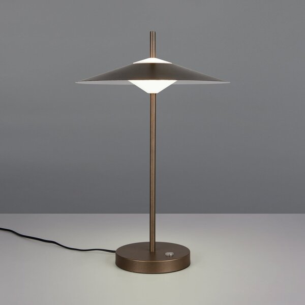 Trio Lighting Amalo LED stolna lampa, platinaste boje, visina 46 cm, metal, CCT, prigušiva, Metalik, Dnevni boravak/blagovaonica, Metal