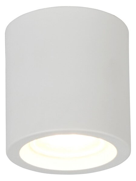 Trio Lighting Stropna svjetiljka Biscotto, mat bijela, Ø 9,5 cm, metal, IP44, Bijela, Dnevni boravak/blagovaonica, Metal