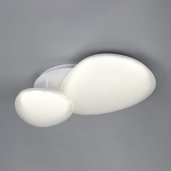 Trio Lighting LED stropna svjetiljka Ozera, duljina 67 cm, bijela, plastika, CCT, 2 svjetla, prigušiva, Bijela, Dnevni boravak/blagovaonica, Plastika