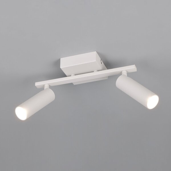 Trio Lighting Stropna svjetiljka Dara, duljina 28 cm, siva, metal, s dva kraka, Sivo, Dnevni boravak/blagovaonica, Metal