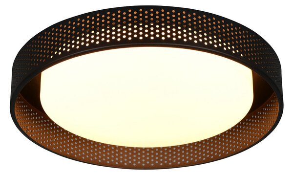 Trio Lighting Filippo LED stropna svjetiljka, mat crna, Ø 33 cm, metal, CCT, IP44, prigušiva, Crno, kupaonica, Metal