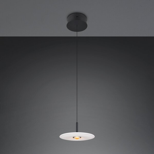 Trio Lighting LED viseća svjetiljka Sirena, bijela, Ø 20 cm, staklo, CCT, prigušiva, Bijela, Dnevni boravak/blagovaonica, Staklo