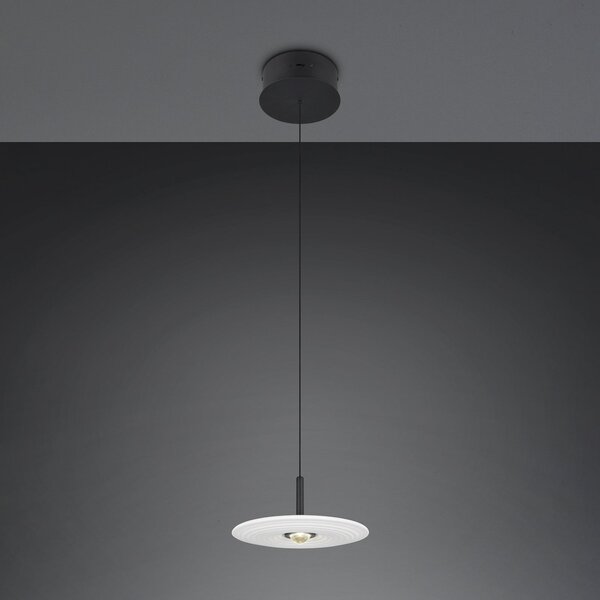 Trio Lighting LED viseća svjetiljka Sirena, bijela, Ø 20 cm, staklo, CCT, prigušiva, Bijela, Dnevni boravak/blagovaonica, Staklo