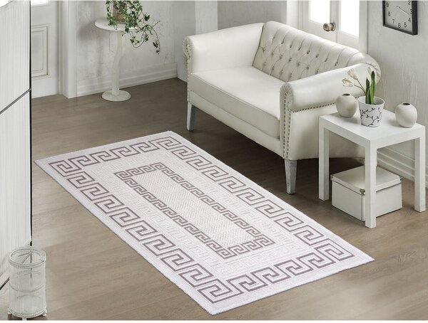 Sivo-bež pamučni tepih Vitaus Versace, 80 x 200 cm